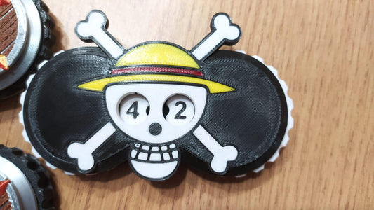 One Piece Luffy 3D printed clicky wheel life counter tracker