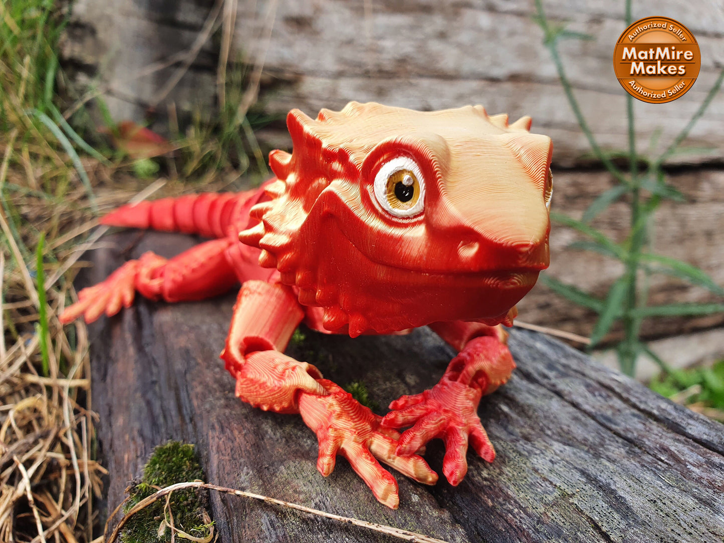 Bearded Dragon -  Articulated Flexible 3D Print. Professionally Hand painted finishing details