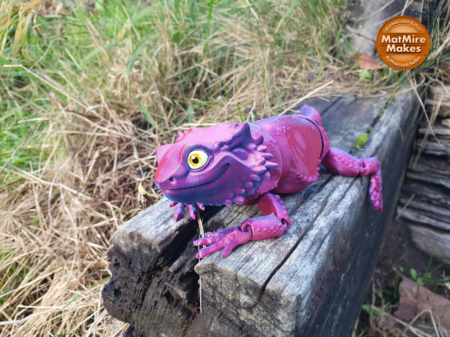 Bearded Dragon -  Articulated Flexible 3D Print. Professionally Hand painted finishing details