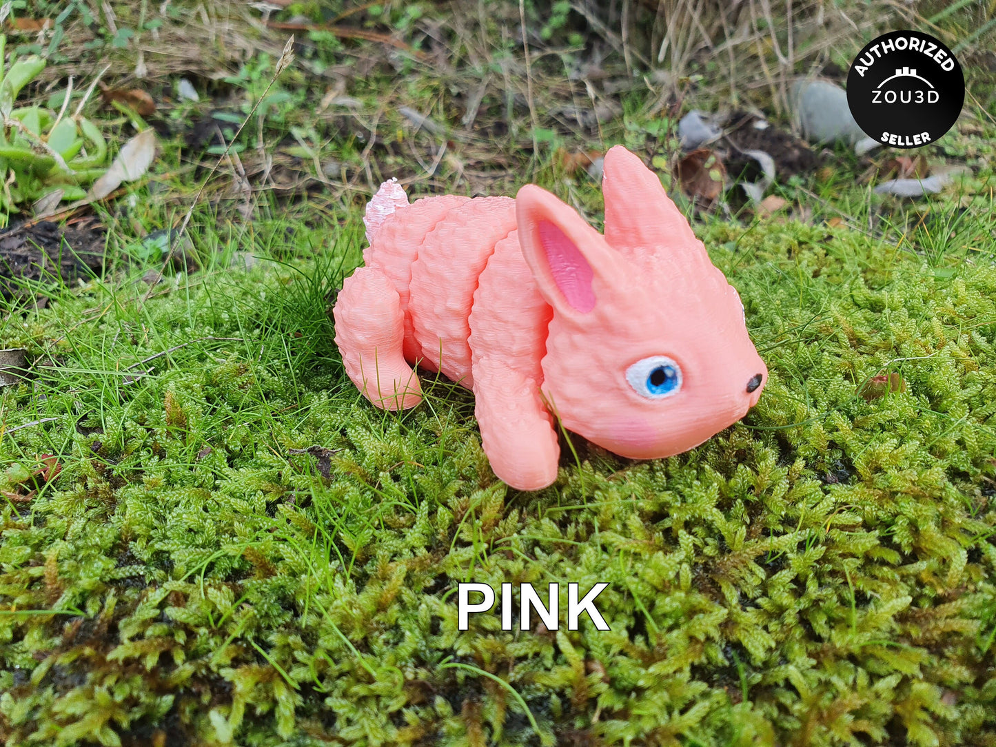 Cute Baby Bunny - Articulated Flexible 3D Print. Professionally Hand painted finishing details. Easter Bunny