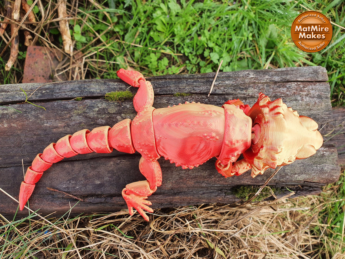 Bearded Dragon -  Articulated Flexible 3D Print. Professionally Hand painted finishing details