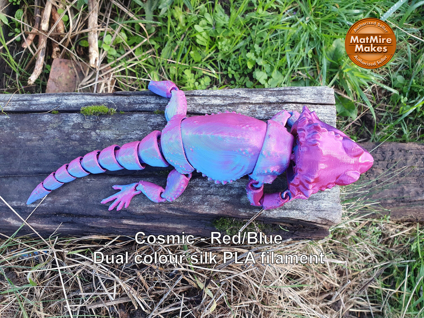 Bearded Dragon -  Articulated Flexible 3D Print. Professionally Hand painted finishing details