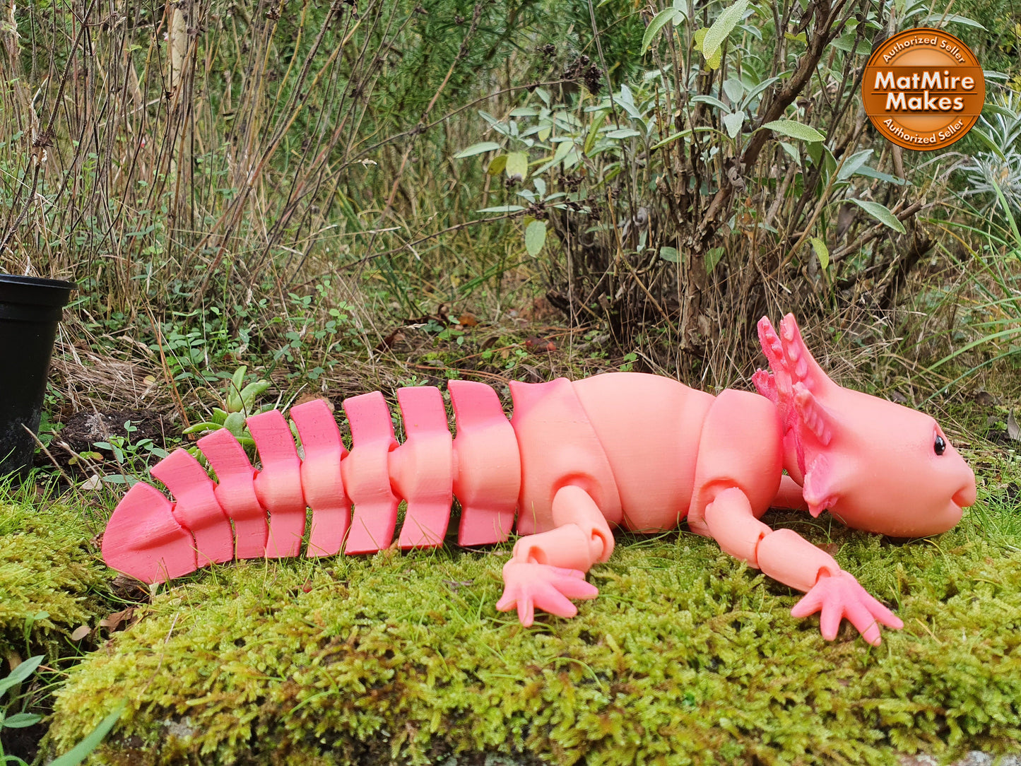 Adorable Axolotl -  Articulated Flexible 3D Print. Professionally Hand painted finishing details