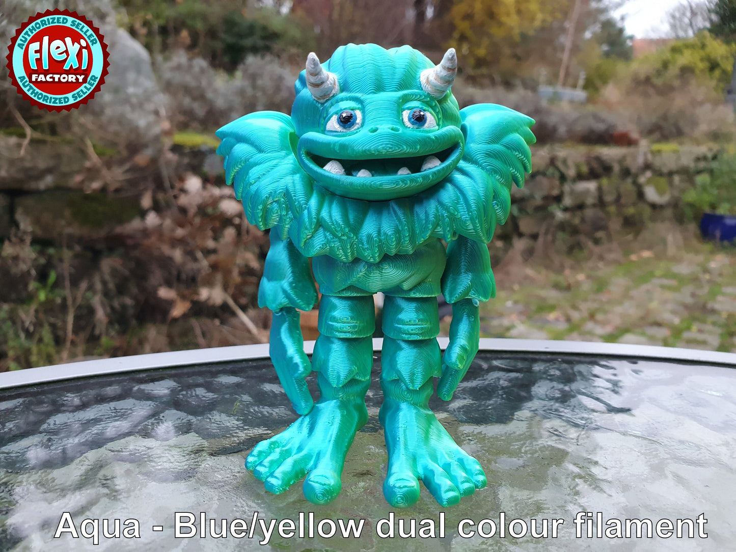Cute Flexi Yeti -  Articulated Flexible 3D Print. Professionally Hand painted finishing details