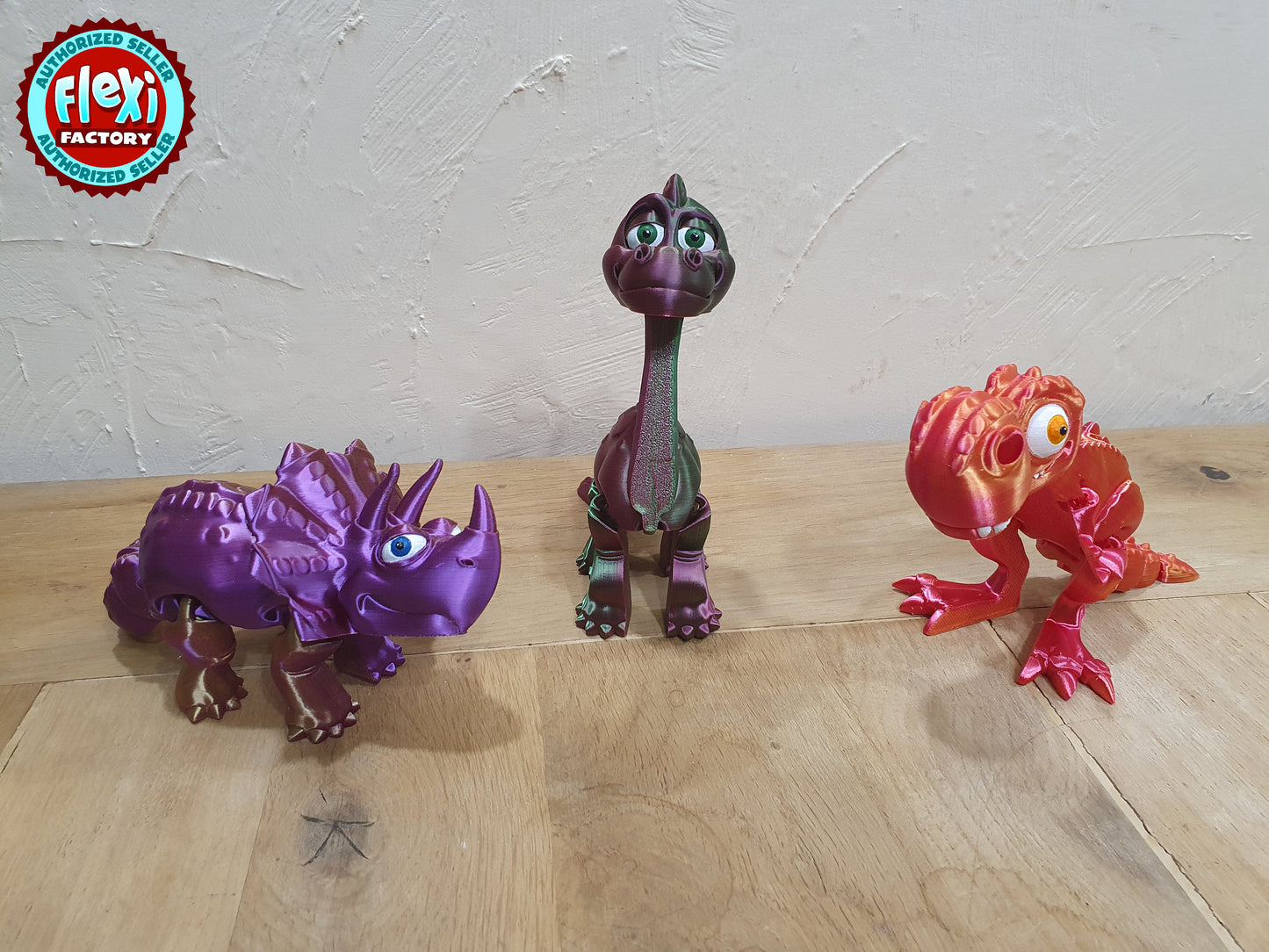 Cute Flexi T-Rex Dinosaur -  Articulated Flexible 3D Print. Professionally Hand painted finishing details