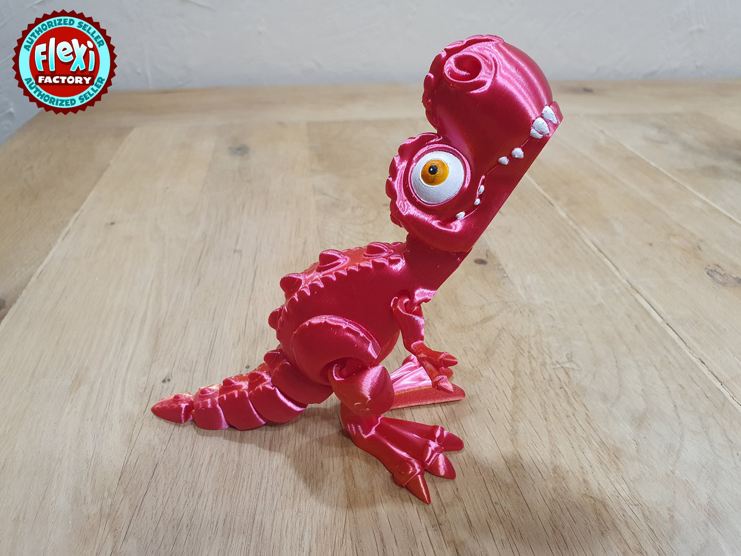 Cute Flexi T-Rex Dinosaur -  Articulated Flexible 3D Print. Professionally Hand painted finishing details