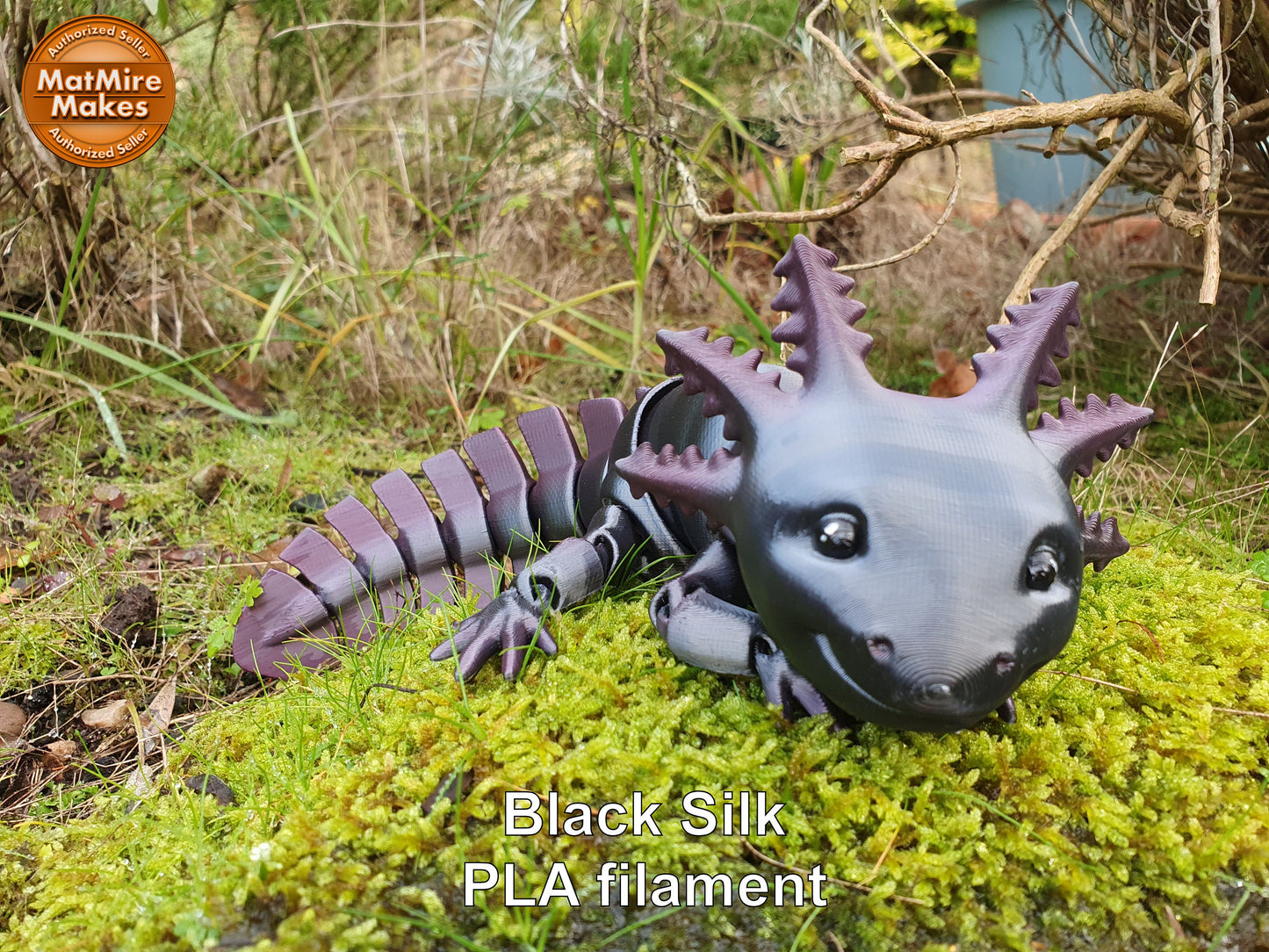 Adorable Axolotl -  Articulated Flexible 3D Print. Professionally Hand painted finishing details