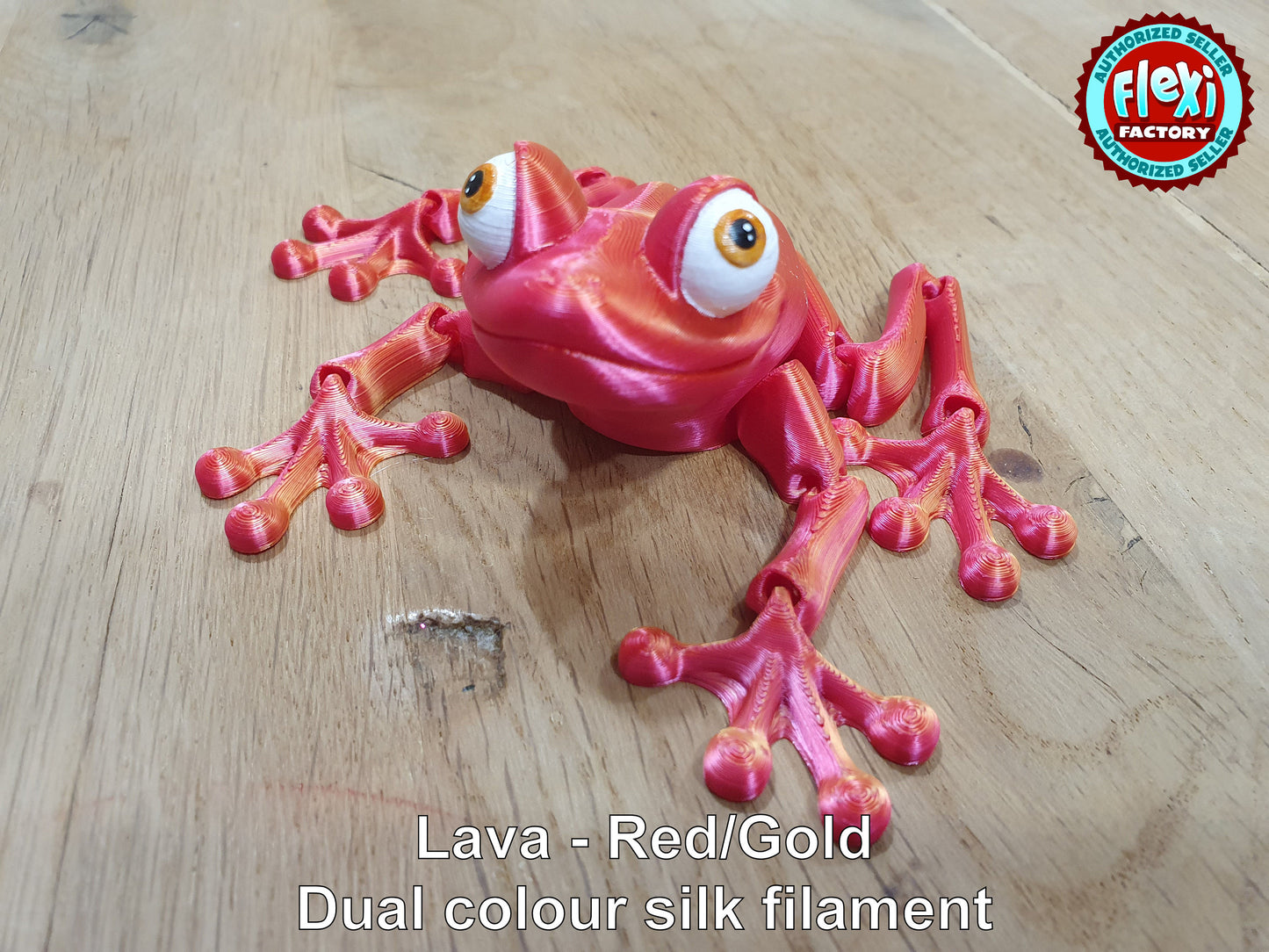 Cute Flexi Frog -  Articulated Flexible 3D Print. Professionally Hand painted finishing details