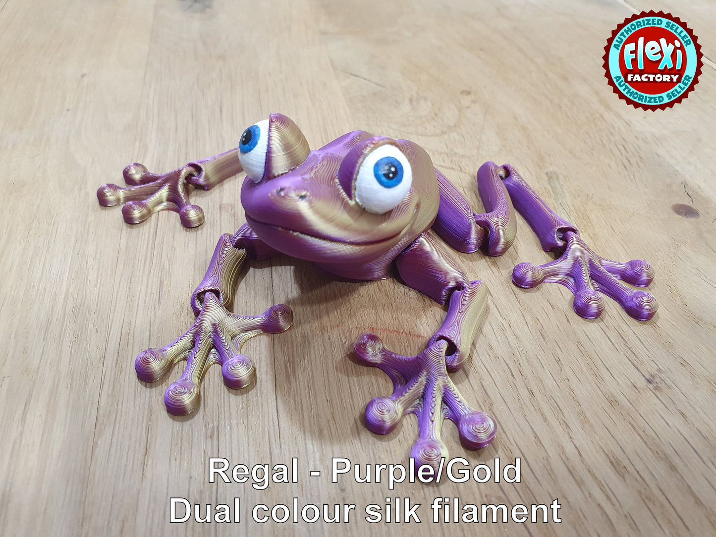 Cute Flexi Frog -  Articulated Flexible 3D Print. Professionally Hand painted finishing details