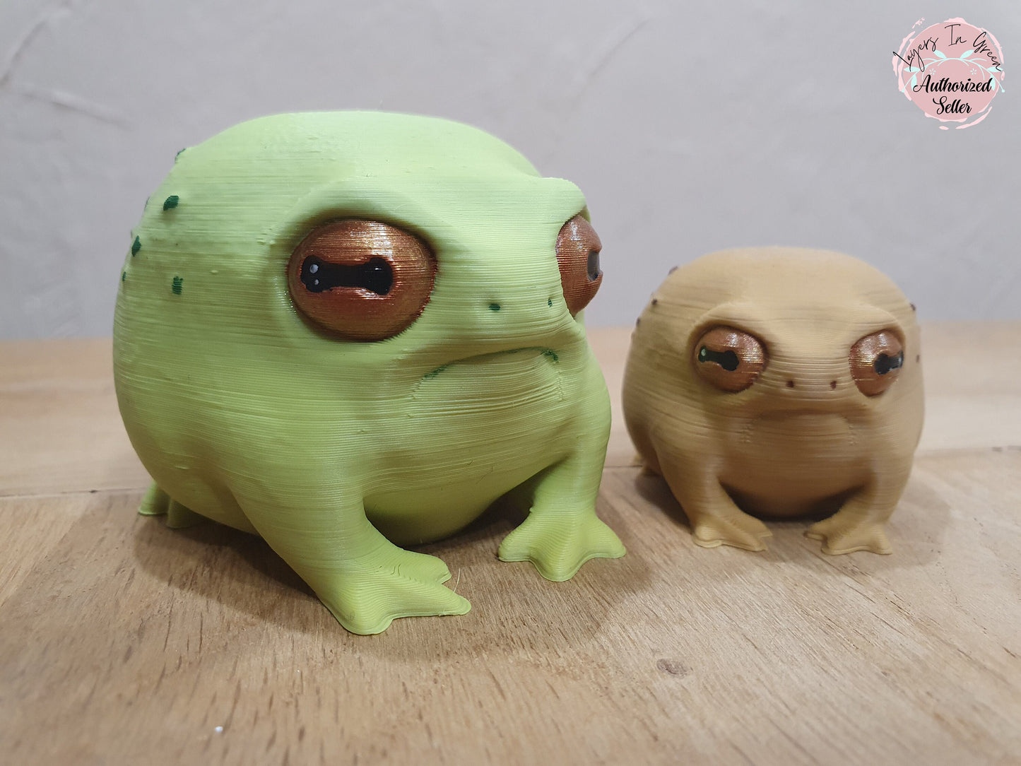 Pair of Grumpy Rain Frogs -  Hand painted 3D Prints. Professionally Hand painted finishing details