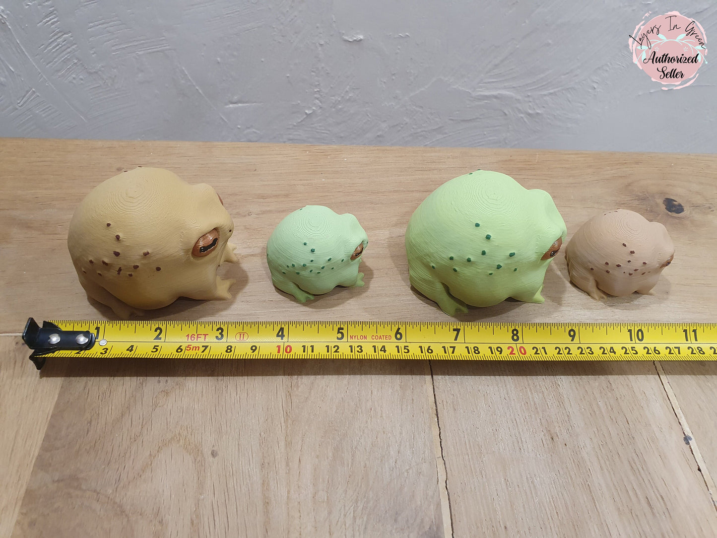 Pair of Grumpy Rain Frogs -  Hand painted 3D Prints. Professionally Hand painted finishing details