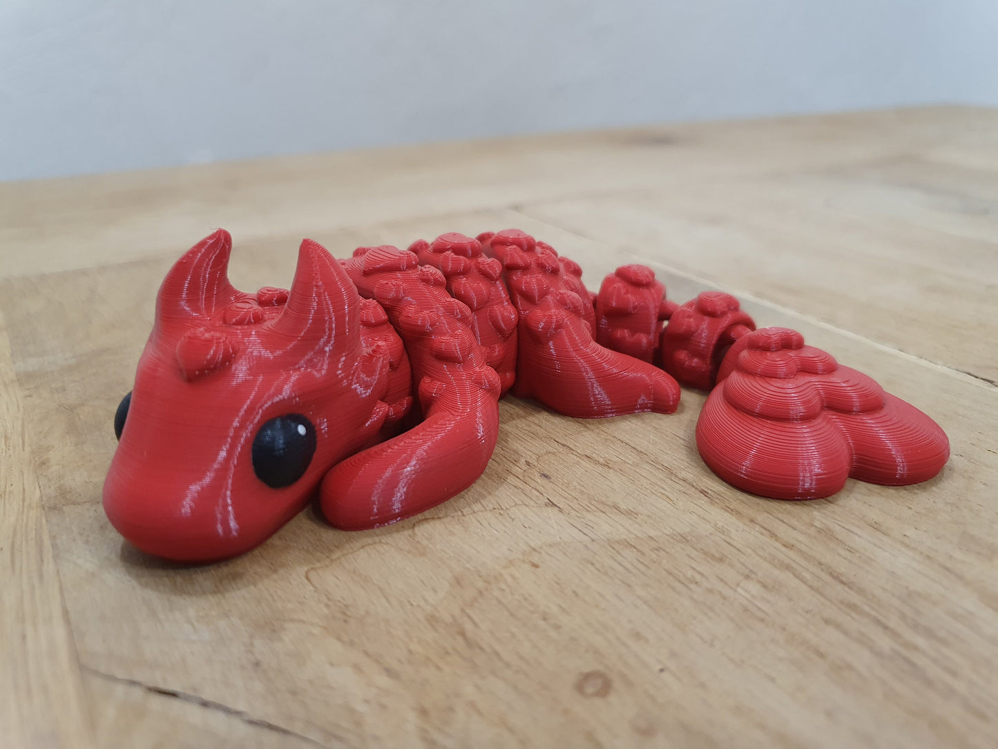 Baby Love Dragon - Articulated Flexible 3D Print. Professionally Hand painted finishing details - Valentines Day Gift