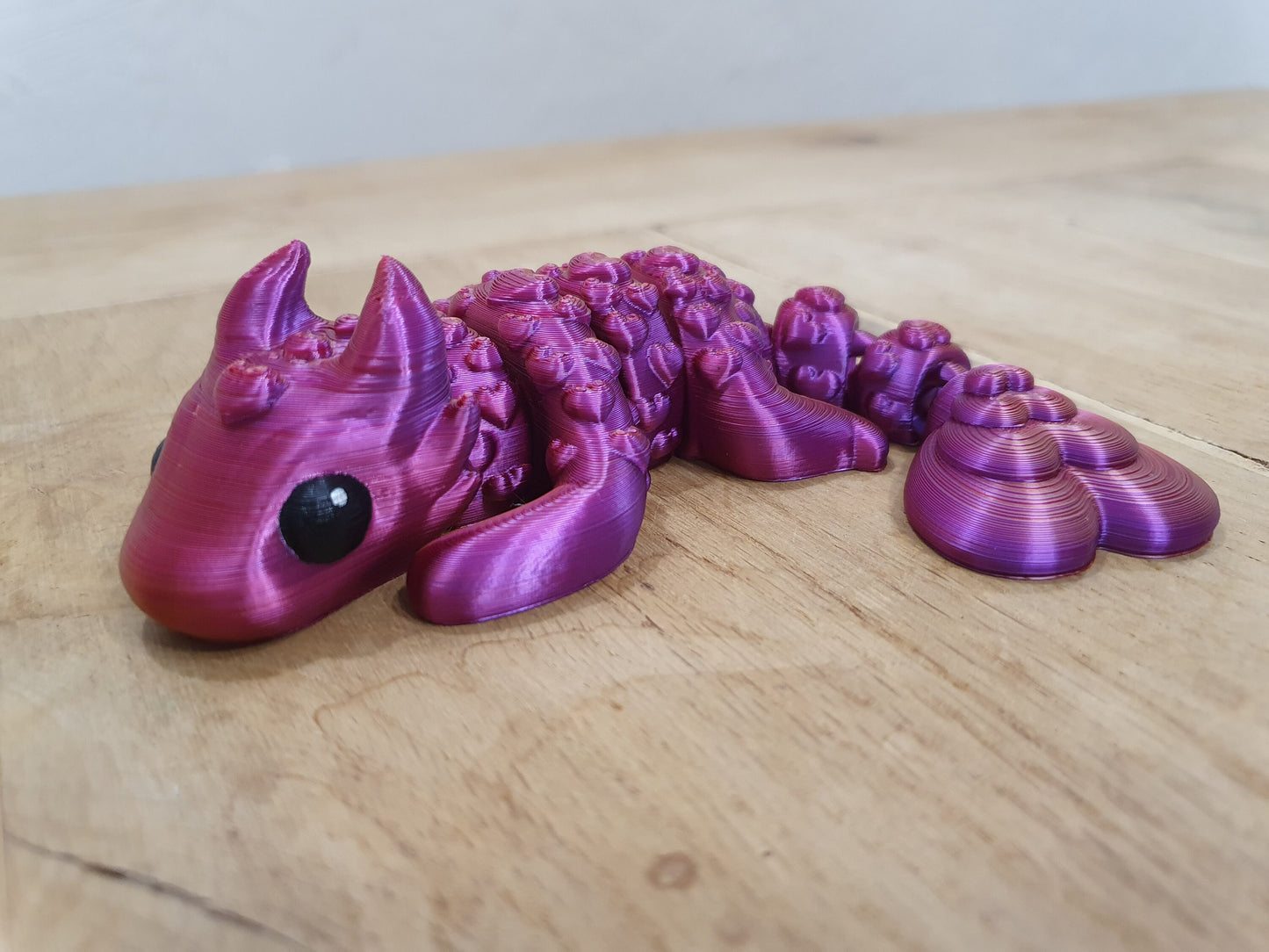 Baby Love Dragon - Articulated Flexible 3D Print. Professionally Hand painted finishing details - Valentines Day Gift