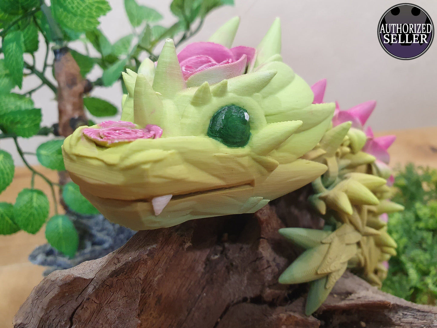 Large Baby Rose Dragon by Cinderwing3D -  Articulated Flexible 3D Print. Professionally Hand painted finishing details