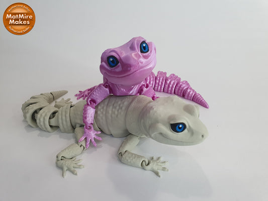 Leopard Gecko - Articulated Flexible 3D Print - Professionally Hand painted finishing details, can be printed any colour you like!