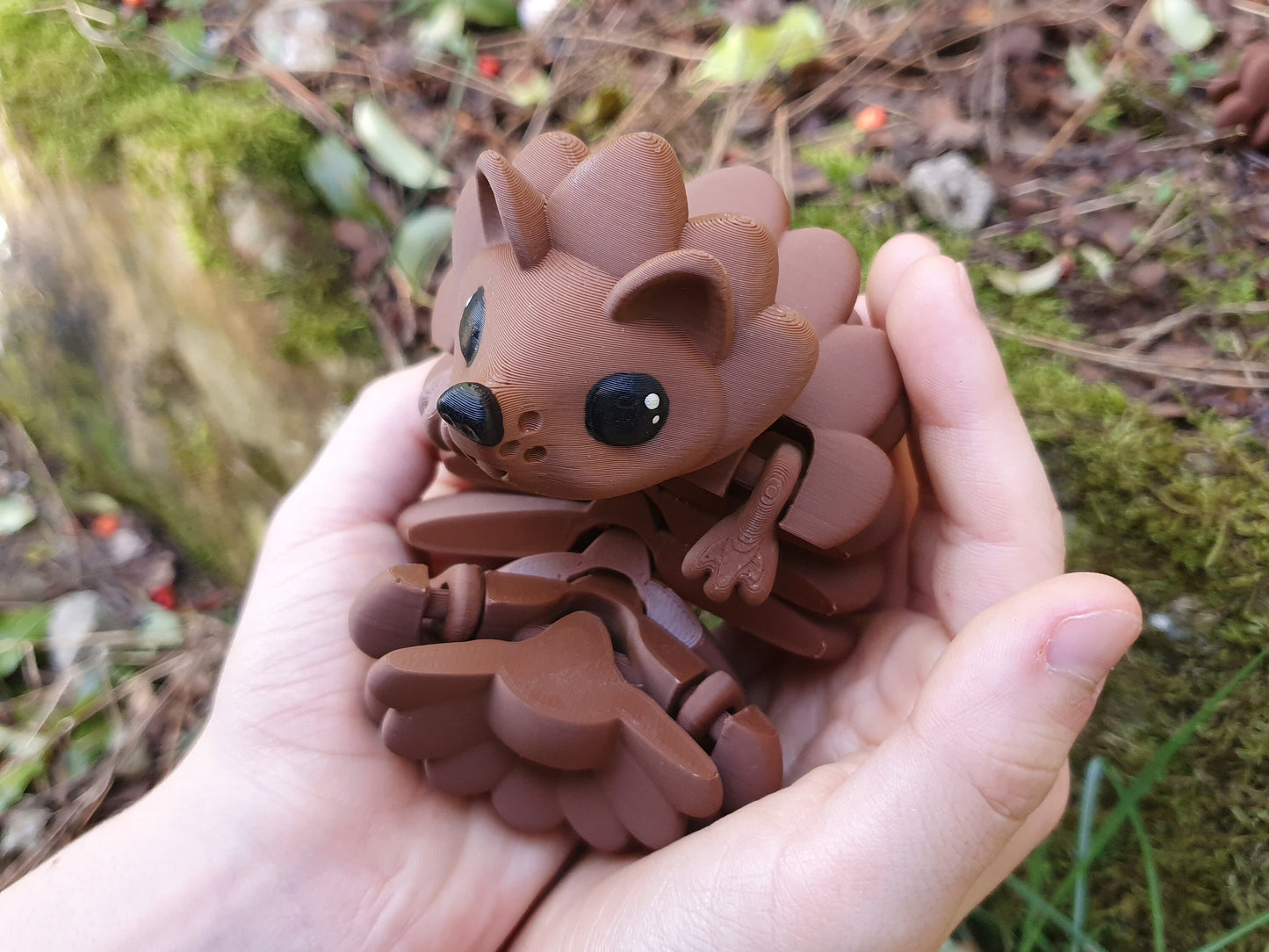 Cute Hedgehog - Articulated Flexible 3D Print. Professionally Hand painted finishing details- can print in any colour you like