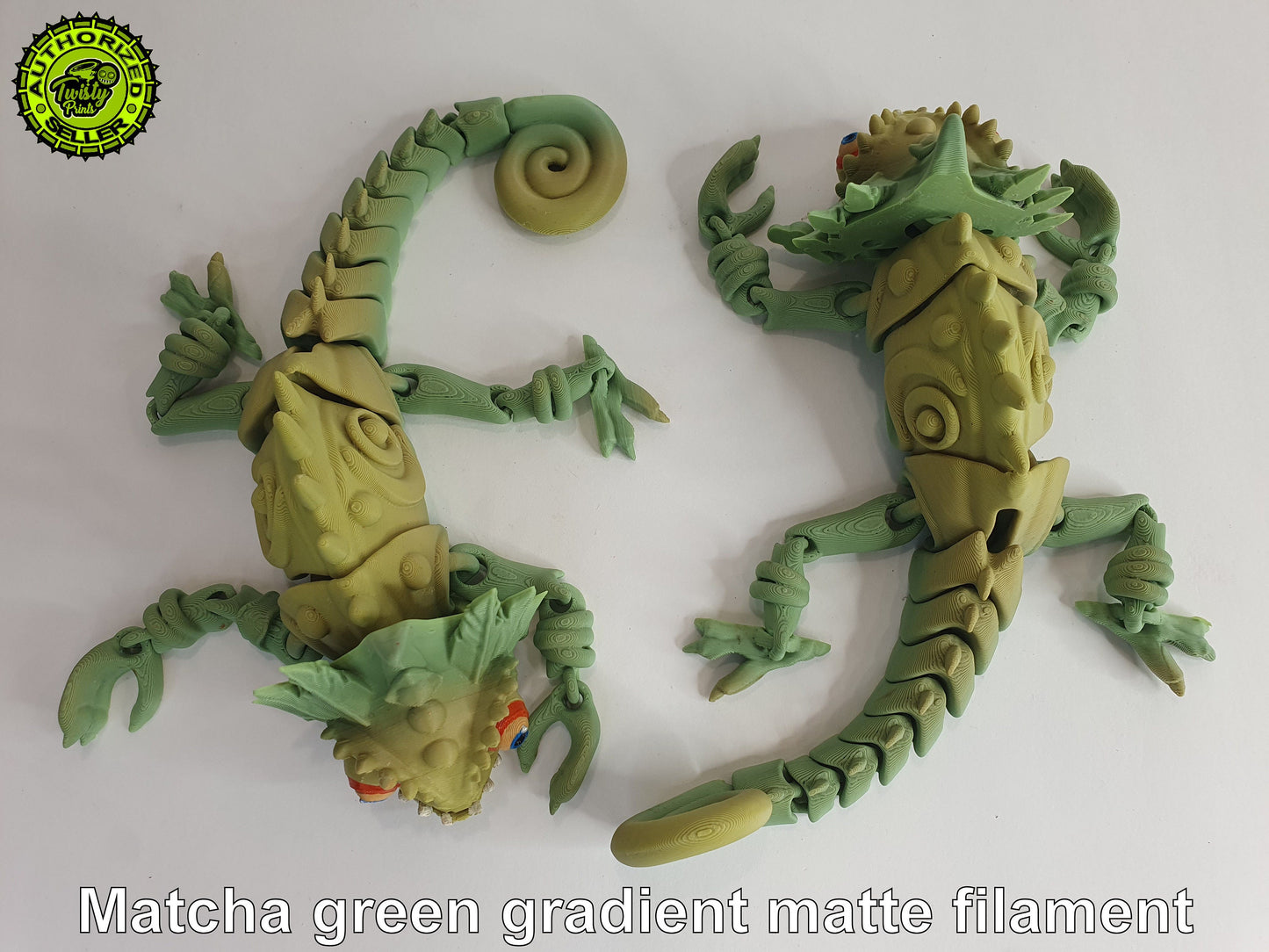 Crazy Shaman Chameleon - Articulated Flexible 3D Print. Professionally Hand painted finishing details- can print in any colour you like