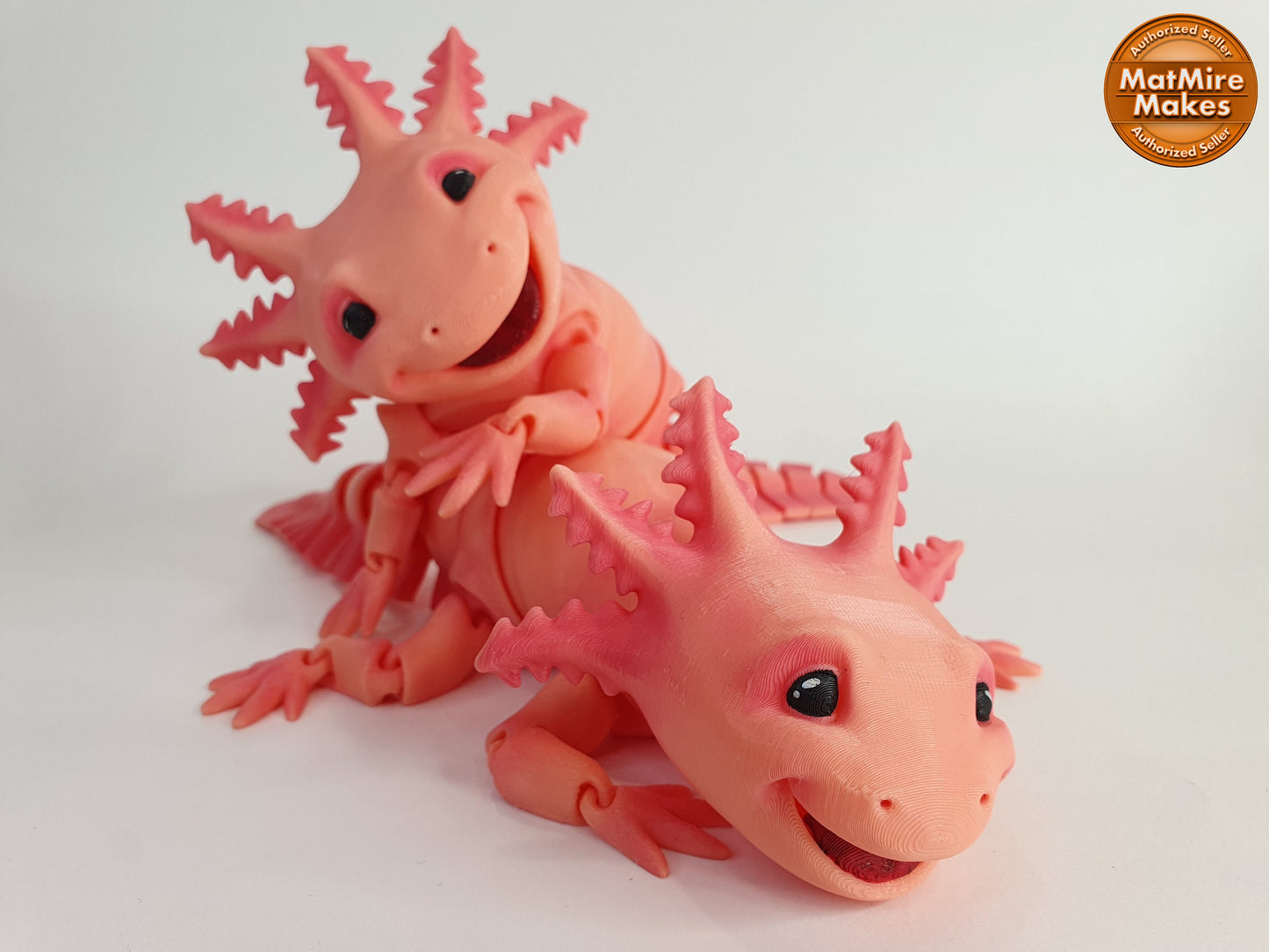 Big Smile Adorable Axolotl Articulated Flexi 3D print - Professionally Hand painted finishing details, can be printed any colour you like!