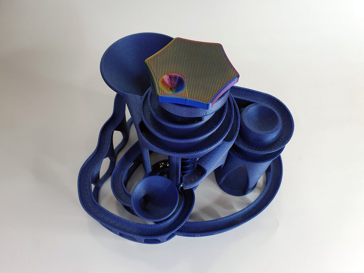 The Cyclone: triple lift, triple track marble machine - 3D printed in any colour you like - can be personalised!