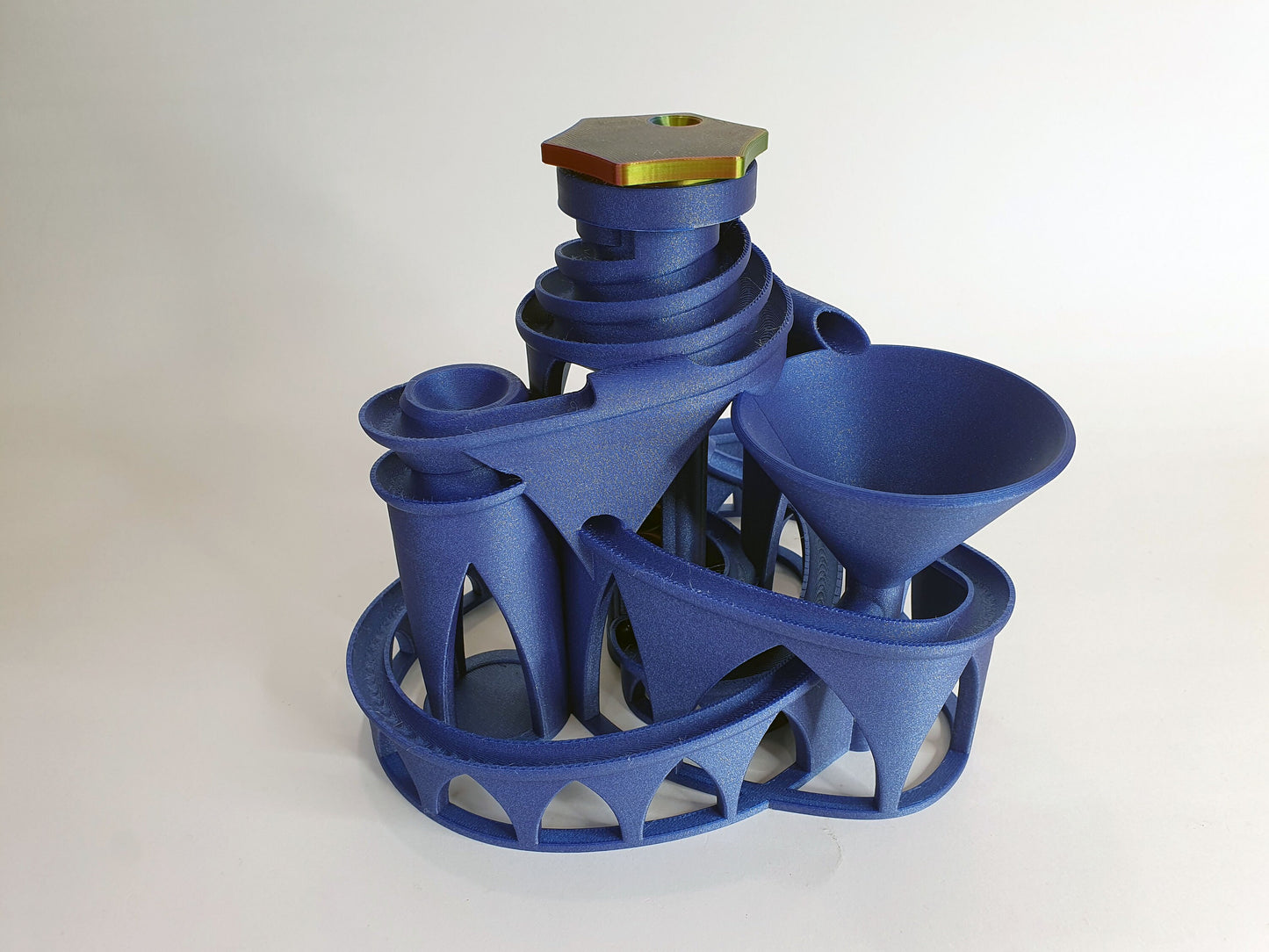 The Cyclone: triple lift, triple track marble machine - 3D printed in any colour you like - can be personalised!