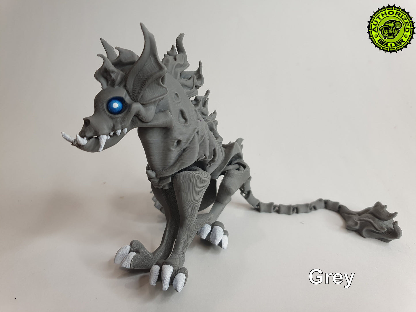 Good Boi Hellhound - Articulated Flexible 3D Print. Professionally Hand painted finishing details- can print in any colour you like