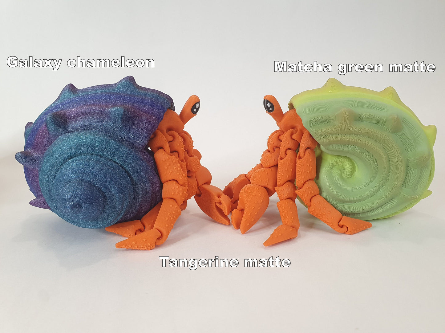 Hermes the Hermit Crab Articulated Flexible 3D Print - Magnetic removable shell - Hand painted details - Can be printed any colour you like!