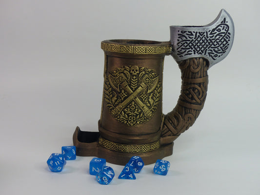 Celtic Axe Cosy/Cozy DnD Dice Tower - 3D printed and hand painted - Can be personalised!