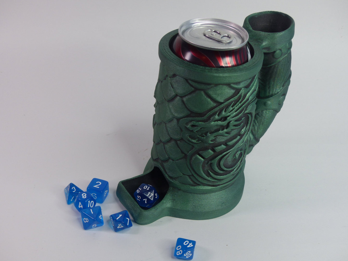 Dragon Crest Can Cosy/Cozy DnD Dice Tower - 3D printed and hand painted - Can be personalised!