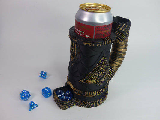 Illuminati All seeing eye Can Cosy/Cozy DnD Dice Tower - 3D printed and hand painted - Can be personalised!