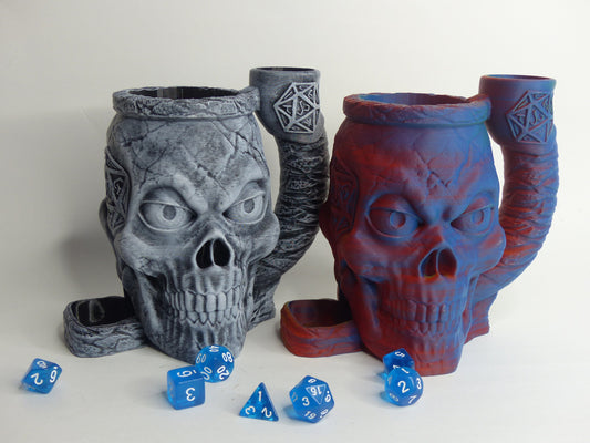 Skull Can Cosy/Cozy DnD Dice Tower - 3D printed and hand painted - Can be personalised!