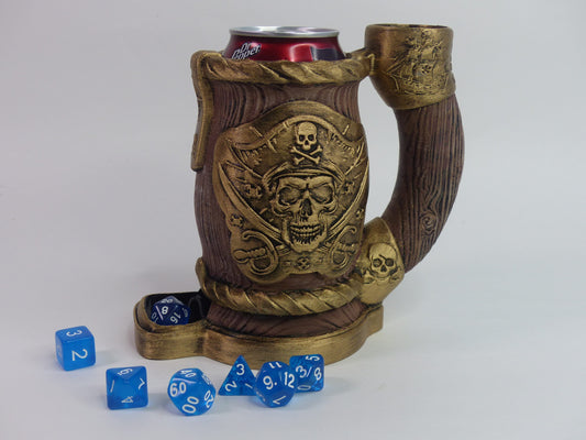 Pirate Can Cosy/Cozy DnD Dice Tower - 3D printed and hand painted - Can be personalised!