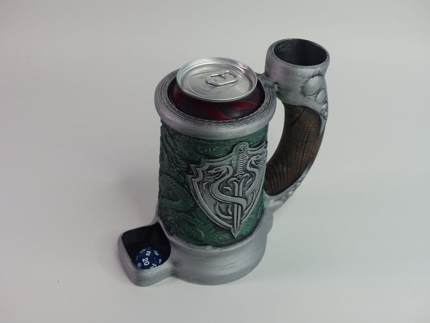 Snake Crest Can Cosy/Cozy DnD Dice Tower - 3D printed and hand painted - Can be personalised!