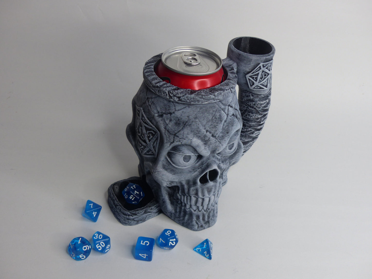 Skull Can Cosy/Cozy DnD Dice Tower - 3D printed and hand painted - Can be personalised!