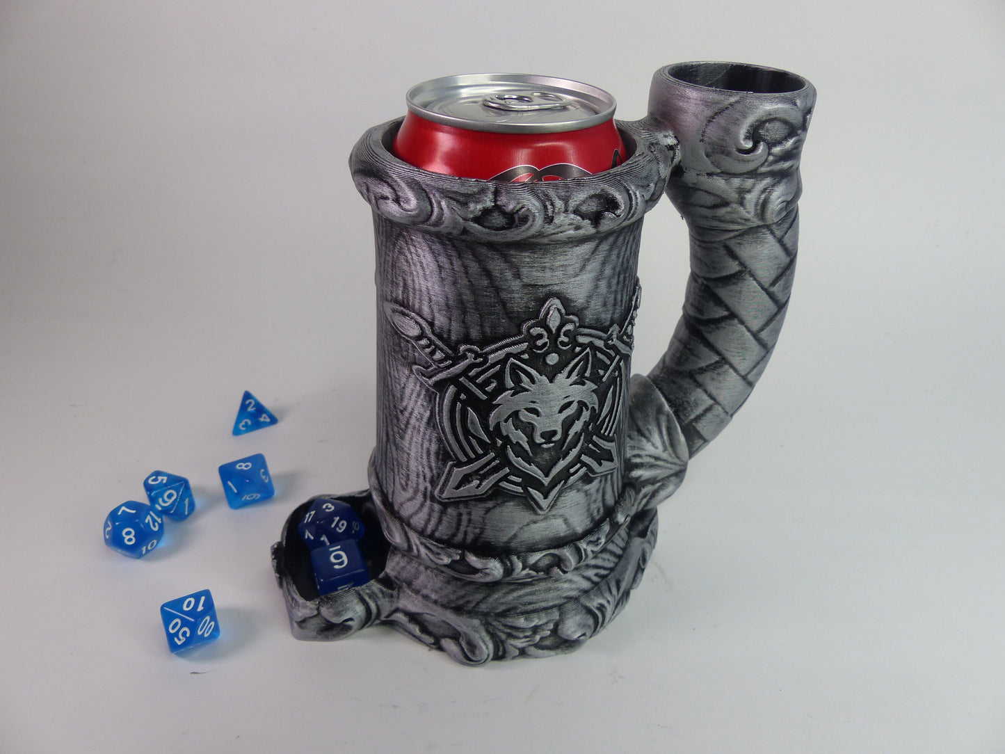 Witcher Wolf Can Cosy/Cozy DnD Dice Tower - 3D printed and hand painted - Can be personalised!