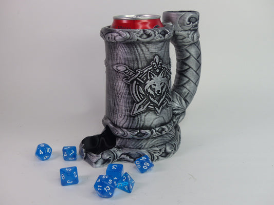 Witcher Wolf Can Cosy/Cozy DnD Dice Tower - 3D printed and hand painted - Can be personalised!